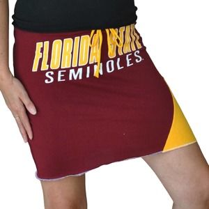 Florida State Seminoles FSU Casual Garnet Gold Stretch Handmade Mini Skirt M